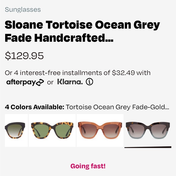 Tom's Sloane Sunglasses, in purple and tortoise shell, like new! - Picture 7 of 8